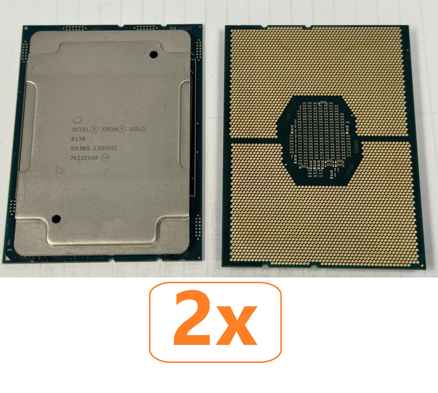 Lot of 2 – Intel Xeon Gold 6138 2.0 GHz 20 Cores SR3B5 CPU LGA3647 (Socket P)
