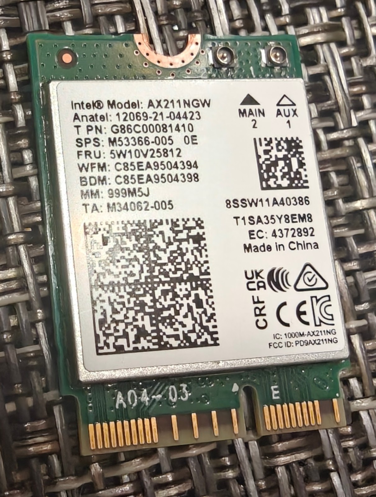 Intel Wi-Fi 6E AX211NGW M.2 2230 Wireless Card Bluetooth 5.3 AX211 Tested