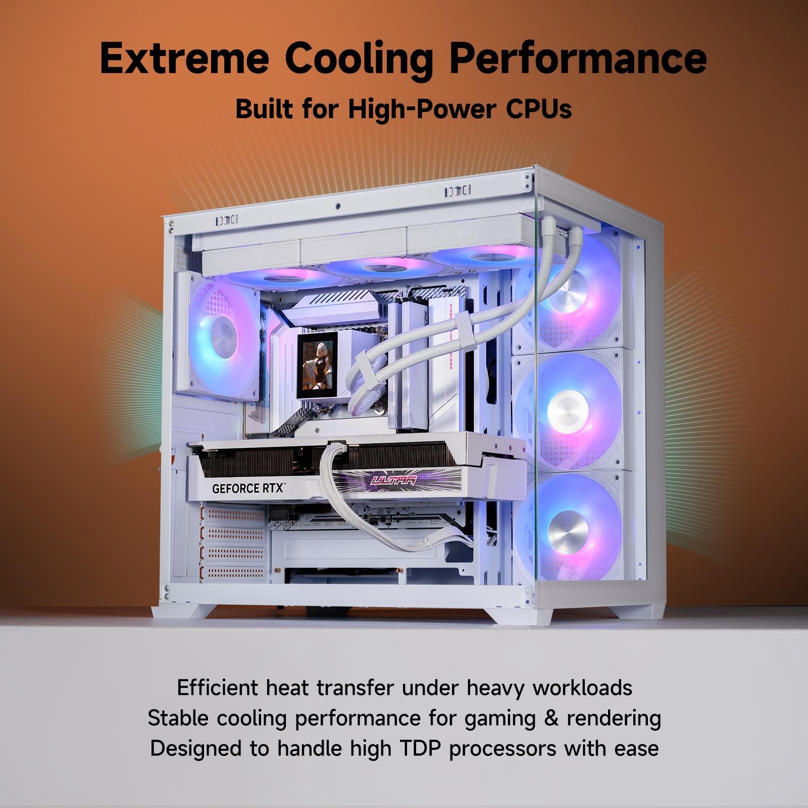 PCCOOLER CPU Cooler, 360mm AIO Liquid Cooling, High-Performance Pump, White