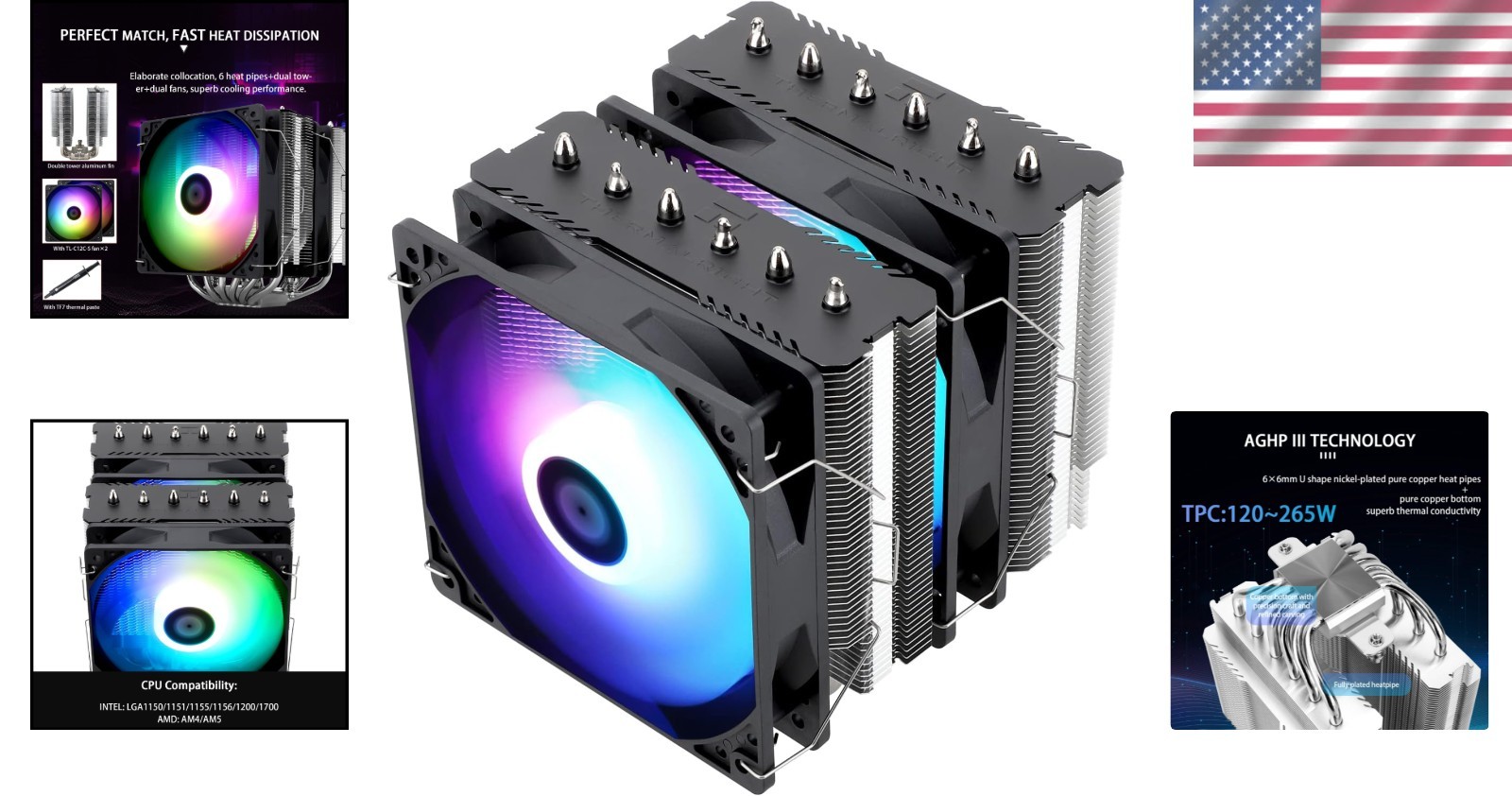 Silent Operation Aluminium Heatsink Cooler