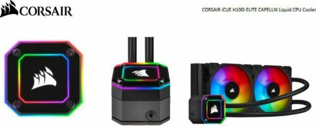 CORSAIR iCUE H100i ELITE CAPELLIX Liquid CPU Cooler – Black (CW-9060046-WW)