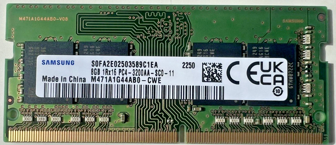 Samsung 8GB DDR4 RAM PC4-3200AA 3200MHz 1Rx16 Laptop SODIMM M471A1G44AB0-CWE