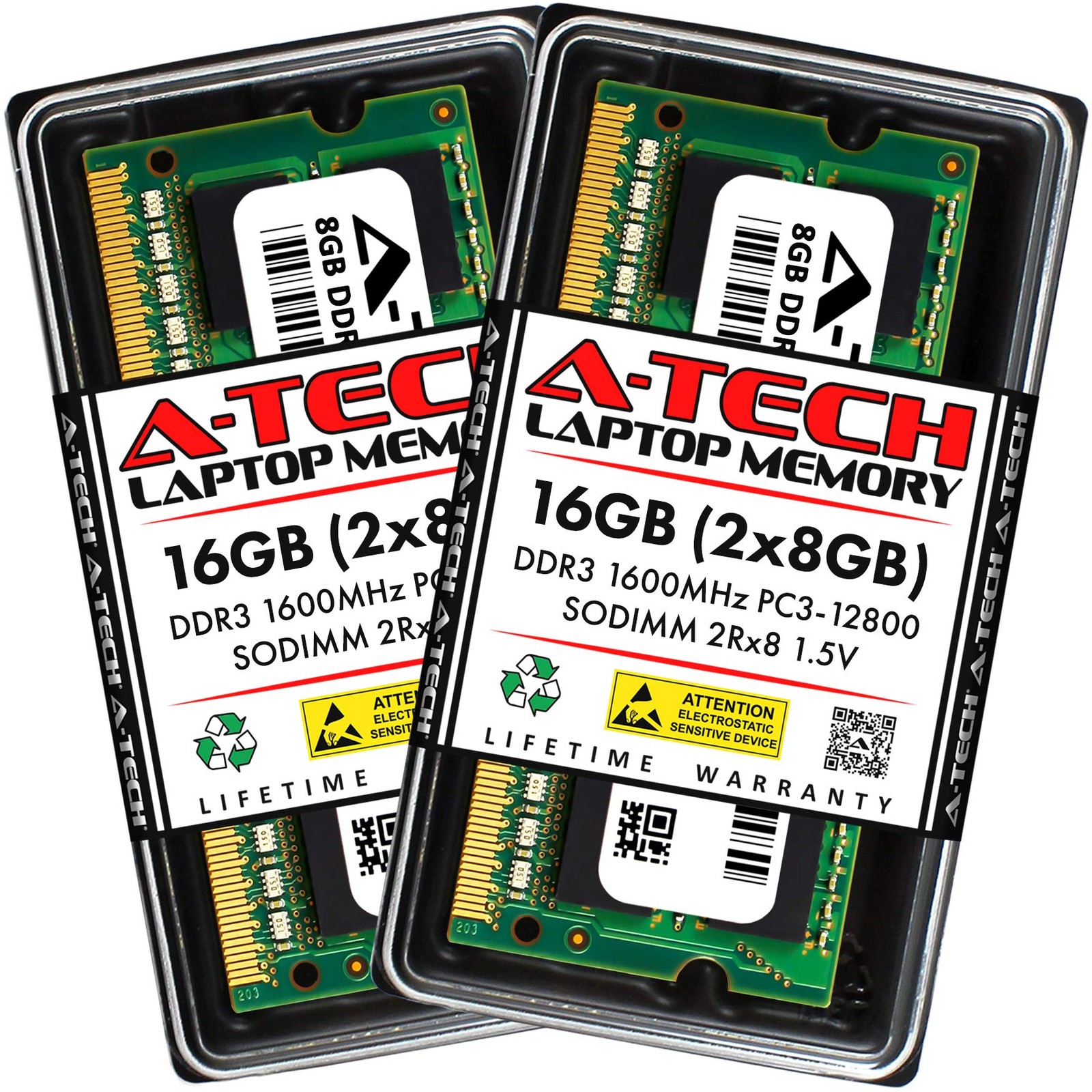 16GB (2x8GB) DDR3 1600MHz SODIMM PC3-12800 2Rx8 1.5V CL11 Non-ECC Unbuffered …