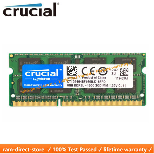 CRUCIAL DDR3L 8GB 16GB 32GB 1600 1333 1066 1866 MHz Laptop RAM SODIMM 204-Pins