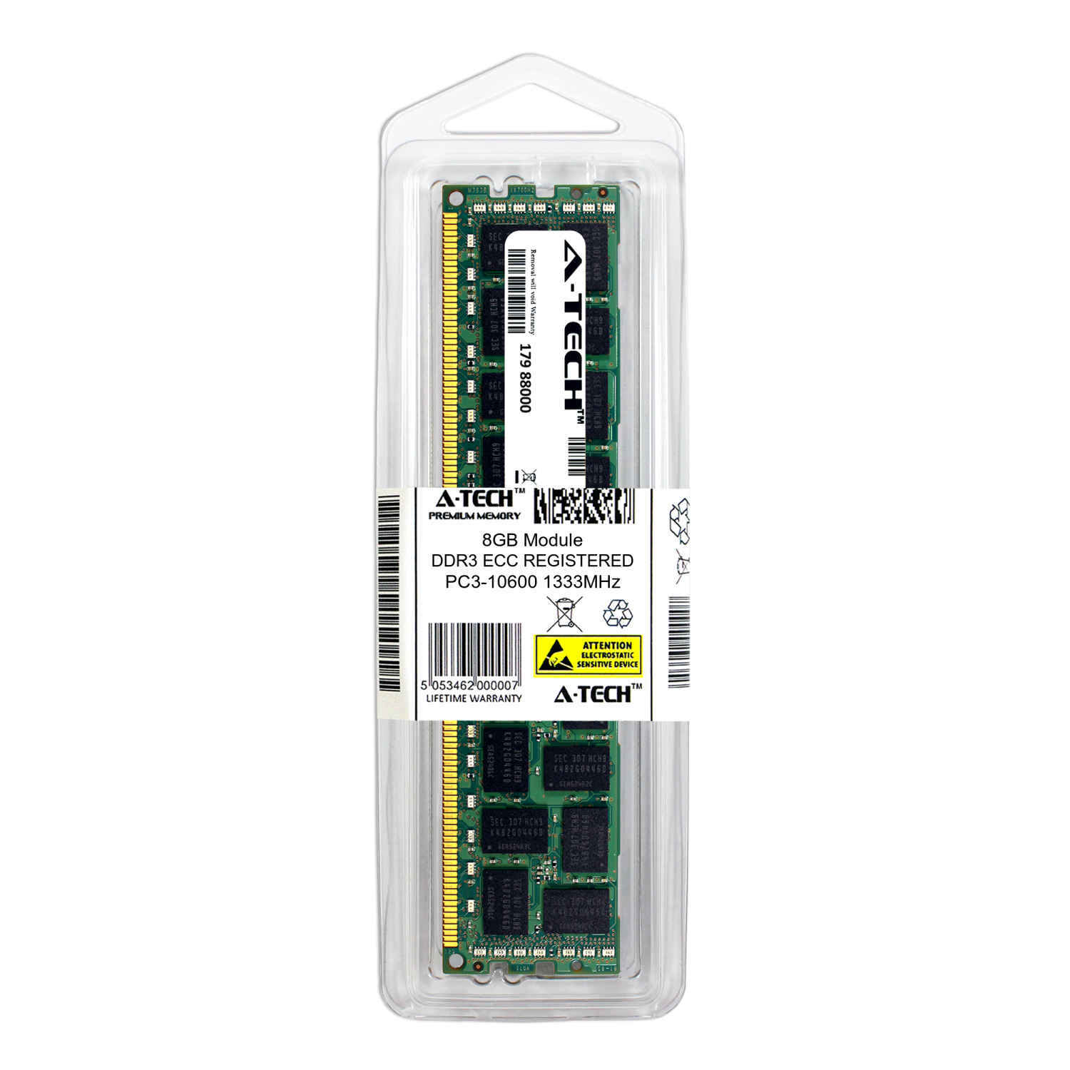 8GB DDR3 PC3-10600R ECC RDIMM (Dell SNPX3R5MC/8G Equivalent) Server Memory RAM