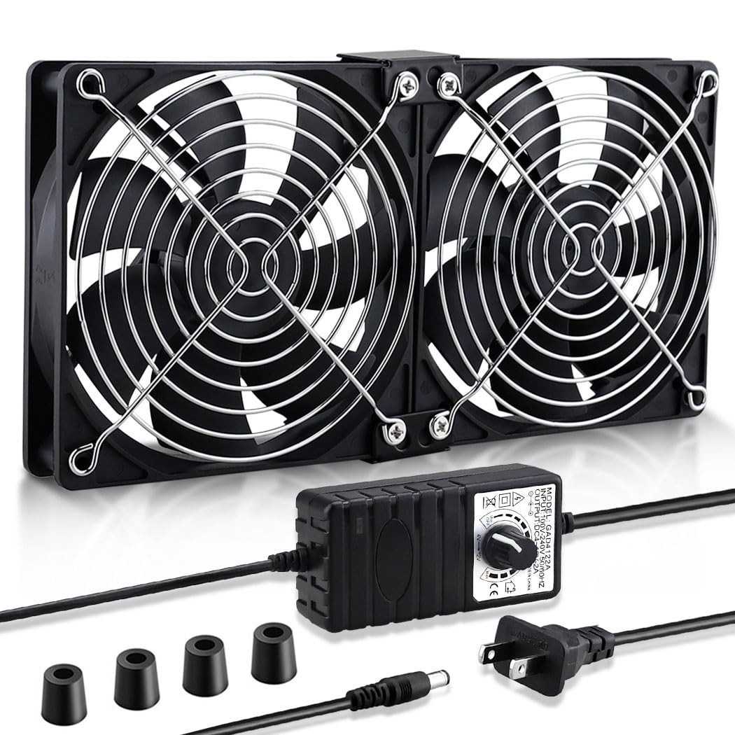 Dual Ball 240mm Computer Fan | AC Plug Cabinet Fan 110V 240V