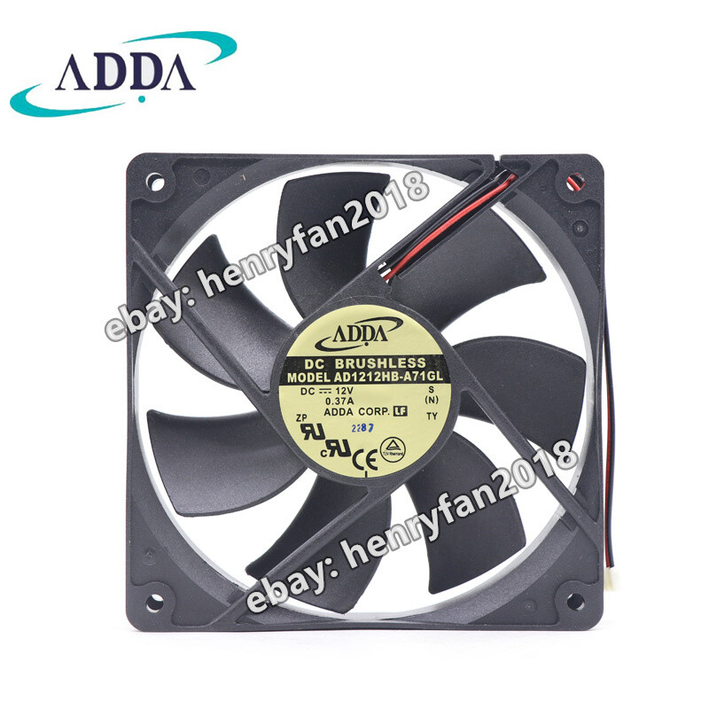 ADDA AD1212HB-A71GL Axial Fan DC 12V 0.37A 2Pin 120*120*25MM Server Cooling Fan