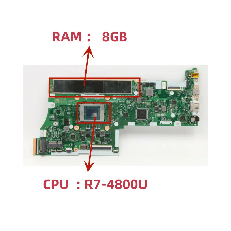 NM-C811 For Lenovo ideapad 5-15ARE05 5-15ALC05 Motherboard R5 R7 RAM-8G/16G