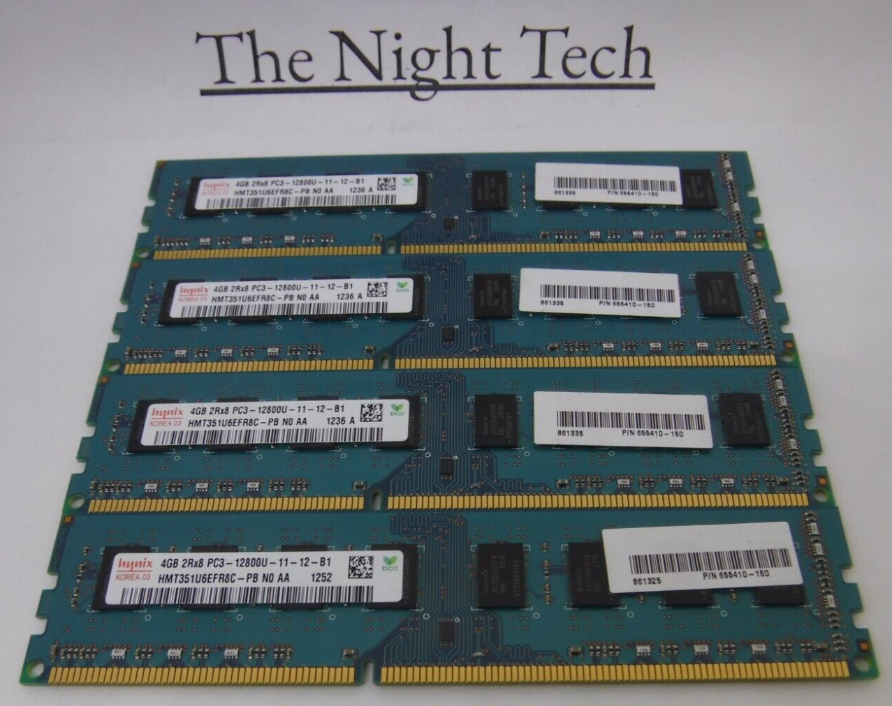 HYNIX 16GB(4 x 4GB) HMT351U6EFR8C-PB 2Rx8 PC3-12800U DDR3 P/N 655410-150