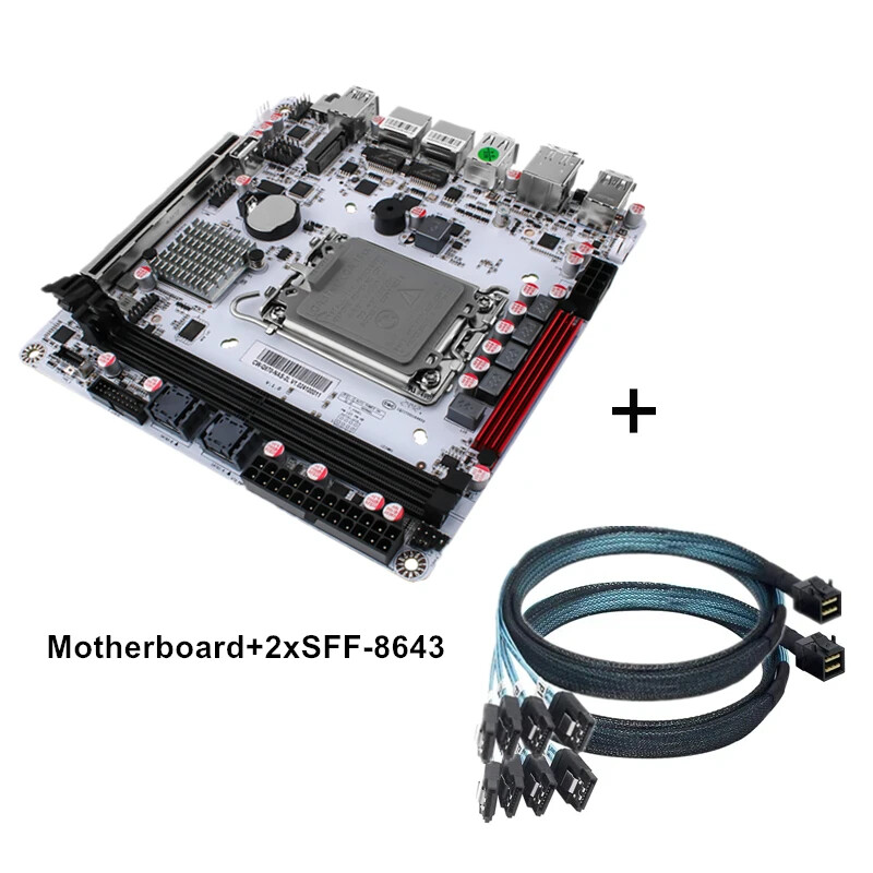 12/13/14th Gen LGA1700 Processor Motherboard Q670 Intel vPro 8-Bay NAS 3x NVMe