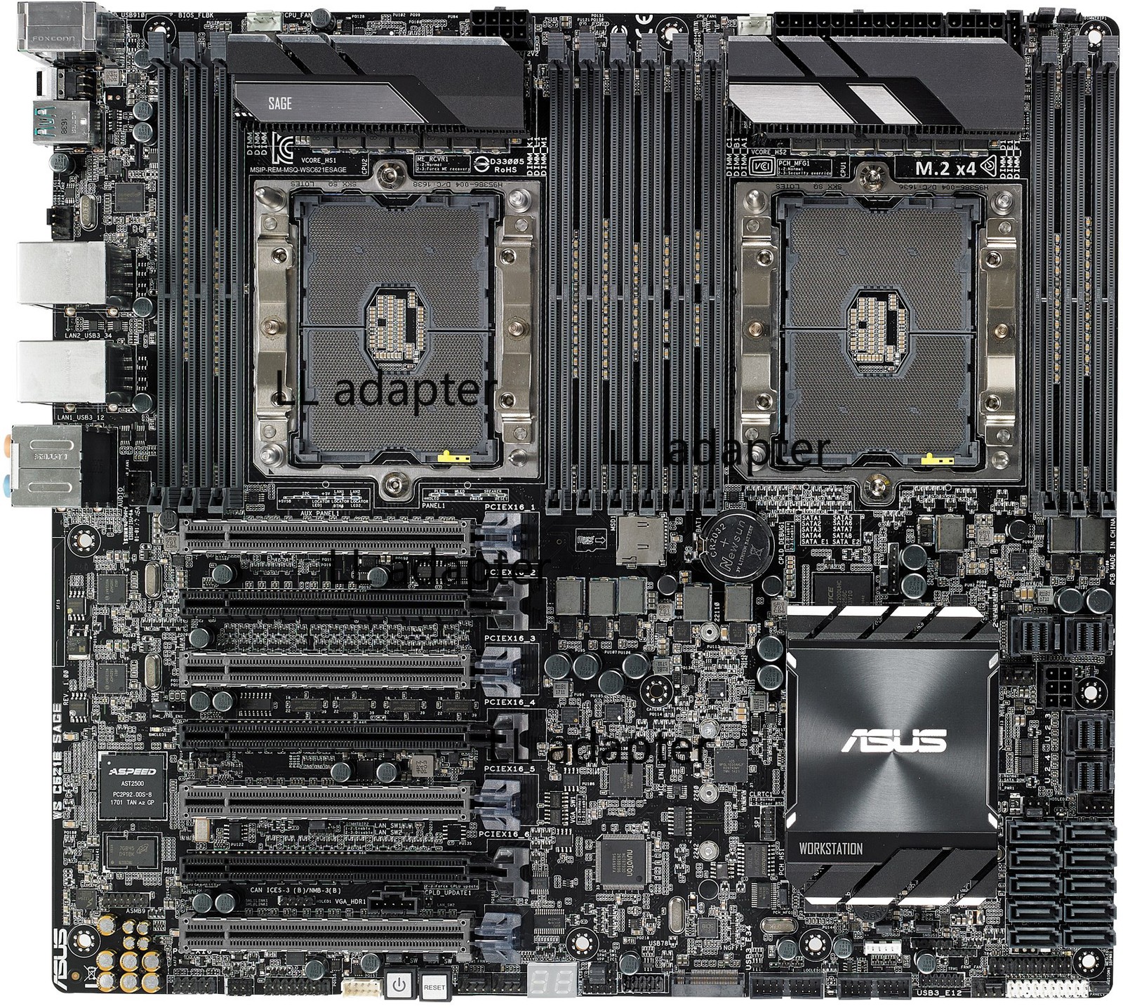 For Asus WS C621E SAGE Workstation Motherboard Socket 3647 DDR4 E-ATX