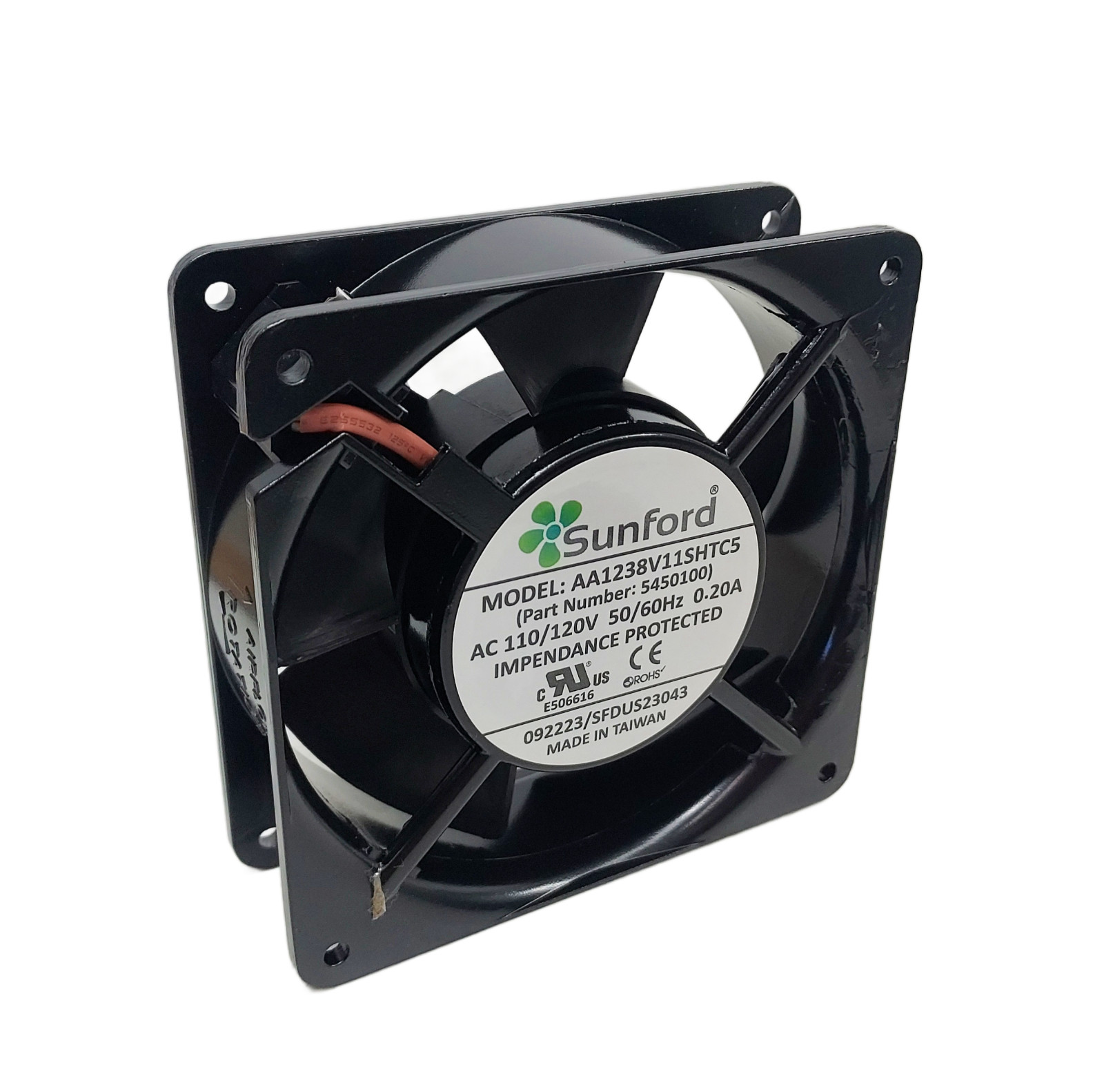 Sunford Model AA1238V11SHTC5 Pn 5450100 120V 0.20A 120MM x 120MM Fan