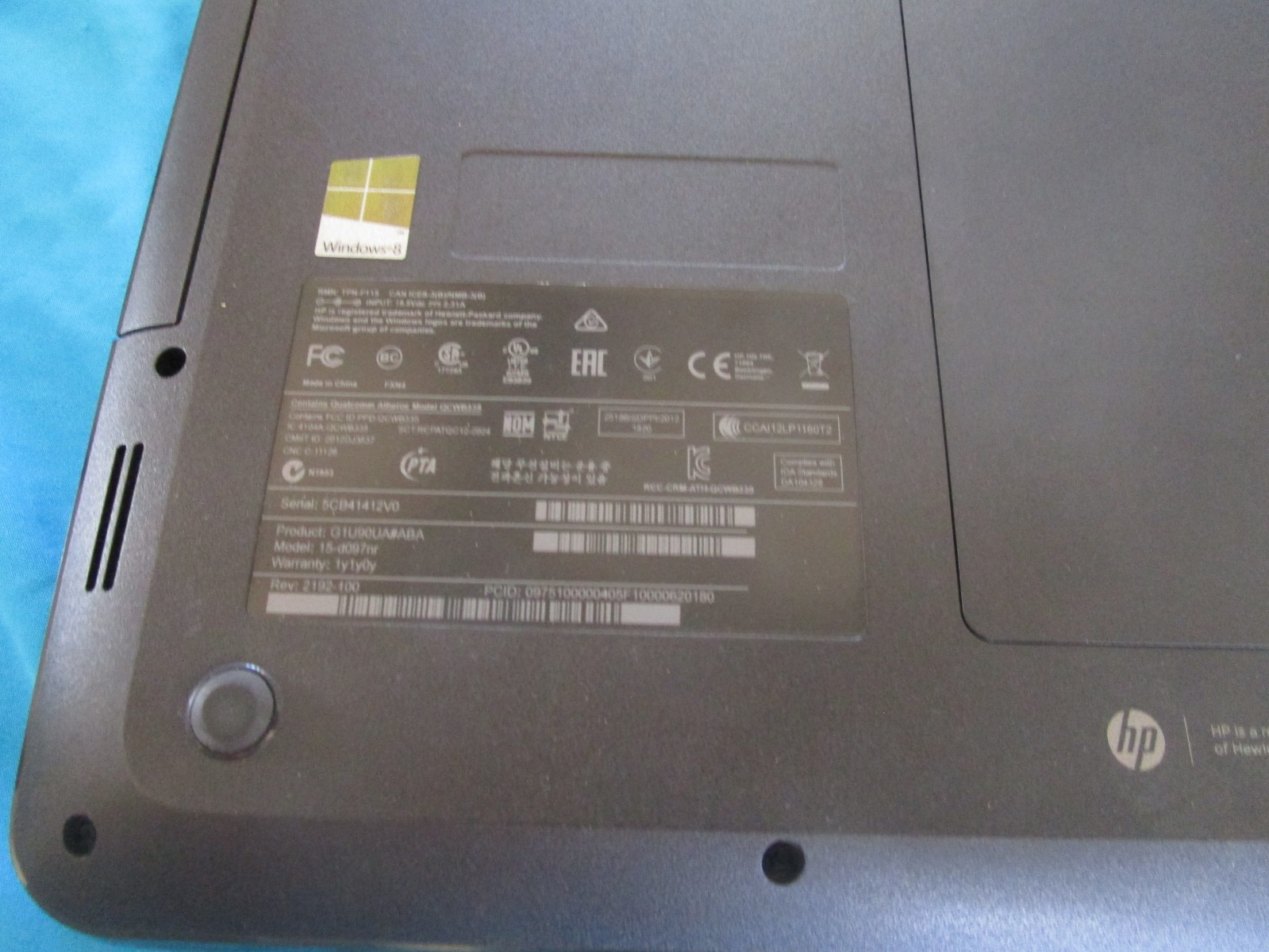 HP 15-D097NR Touch LCD Computer 15.6″ LED AMD 8MBDDR 1TB HD DVD WIN8.1 WIFI LAN