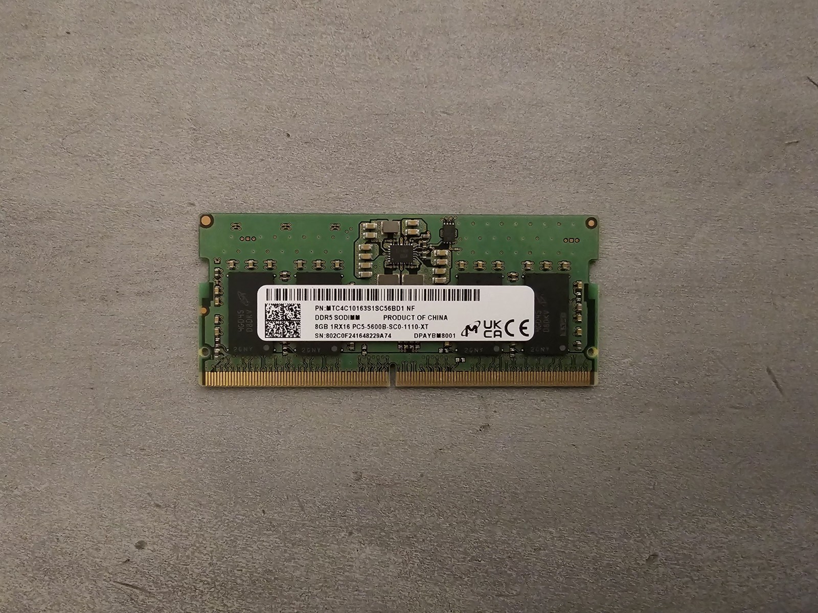 Micron 8GB DDR5 RAM 5600MT/s SODIMM