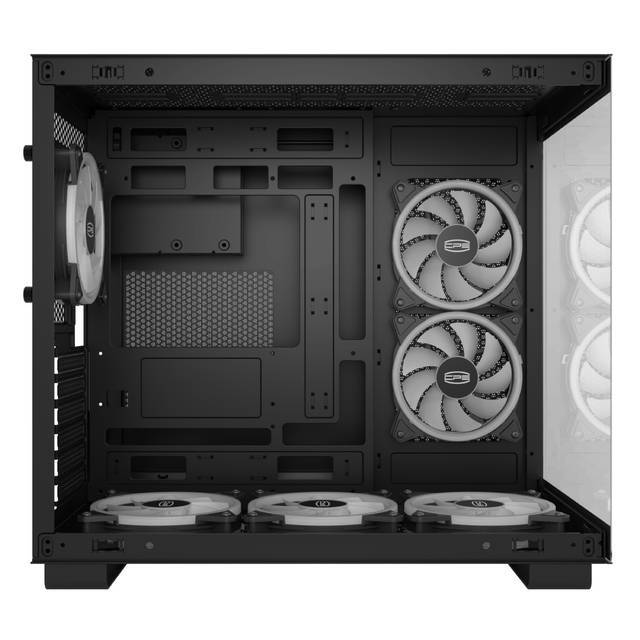 PCCOOLER CPS C3T500 ARGB BK PC Case, Dual-Chamber Mid-Tower ATX Case, Desktop