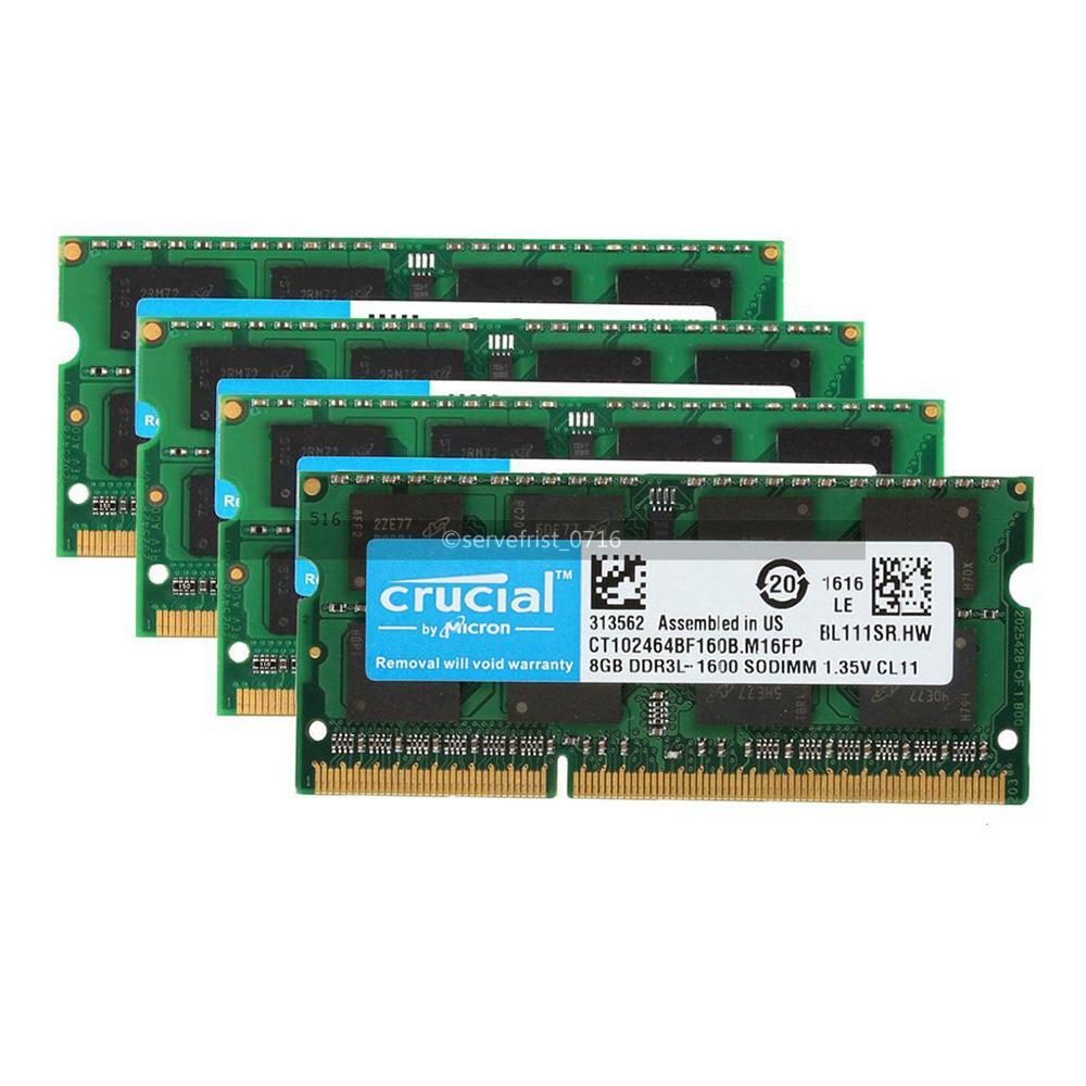 Crucial 8 GB 16 GB DDR3/3L Memory RAM 1333 1600 1866 MHz 204-pin SO-DIMM Laptop