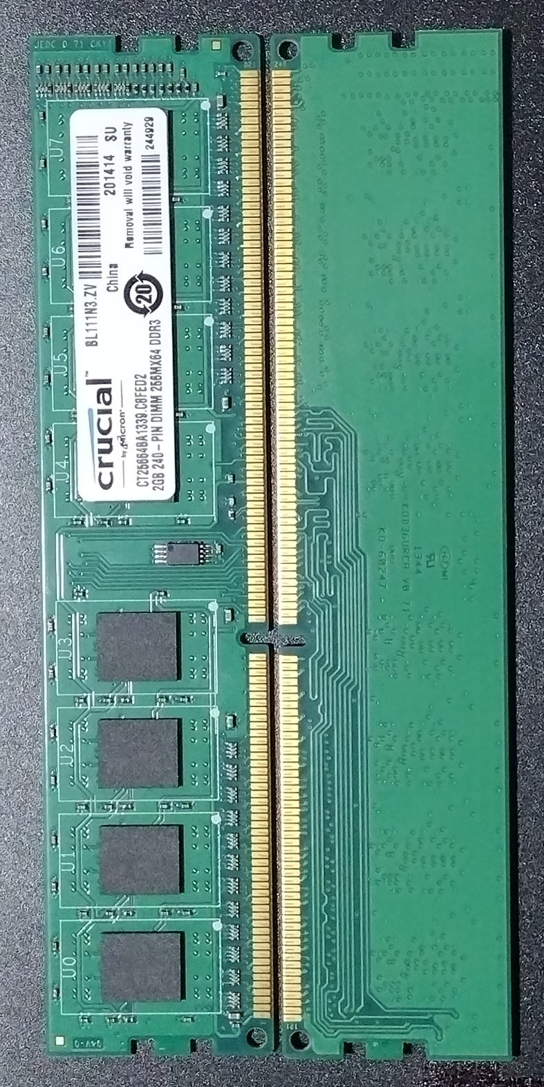 Crucial 2GB CT25664BA1339.C8FED2 240-PIN DIMM 256MX64 DDR3 RAM 
