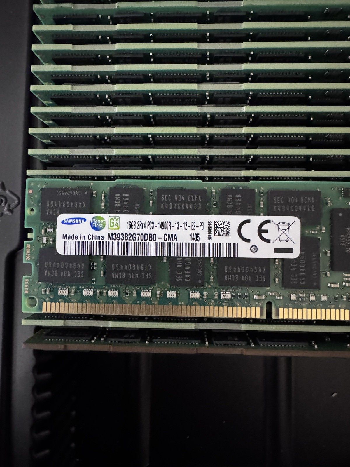 Lot of (141) Samsung 16GB 2Rx4 PC3-14900R M393B2G70DB0-CMA