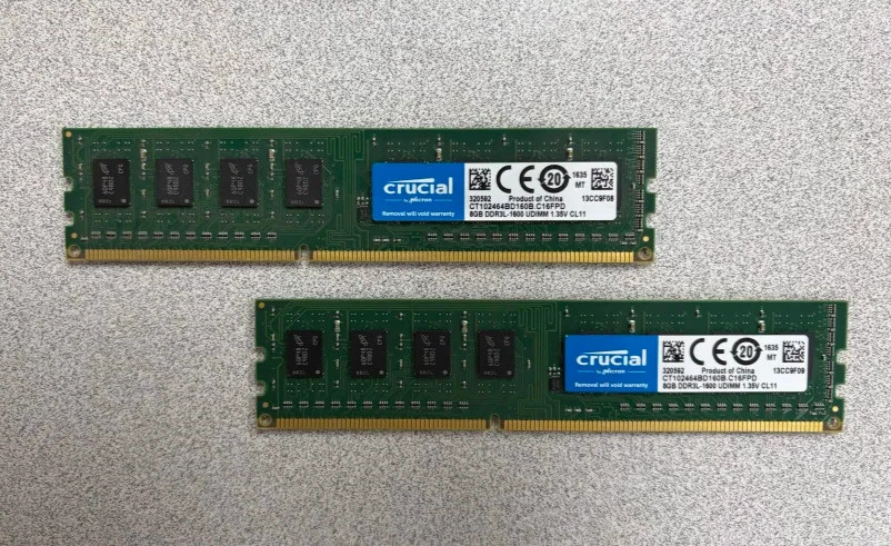 Crucial 16GB (2 x 8GB) DDR3-1600 Memory – CT102464BD160B.C16FPD