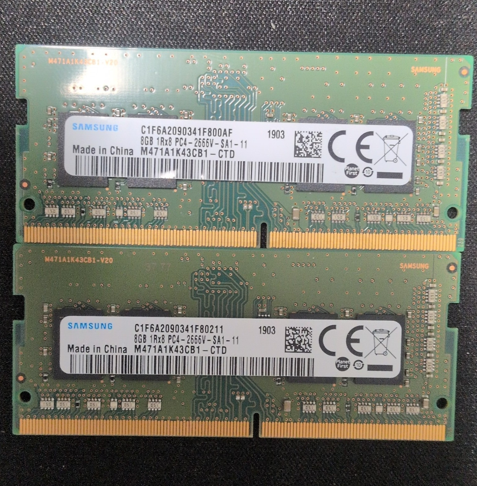 Samsung 16GB (2x8GB) DDR4-2666 SO-DIMM PC4-2666V M471A1K43CB1-CTD