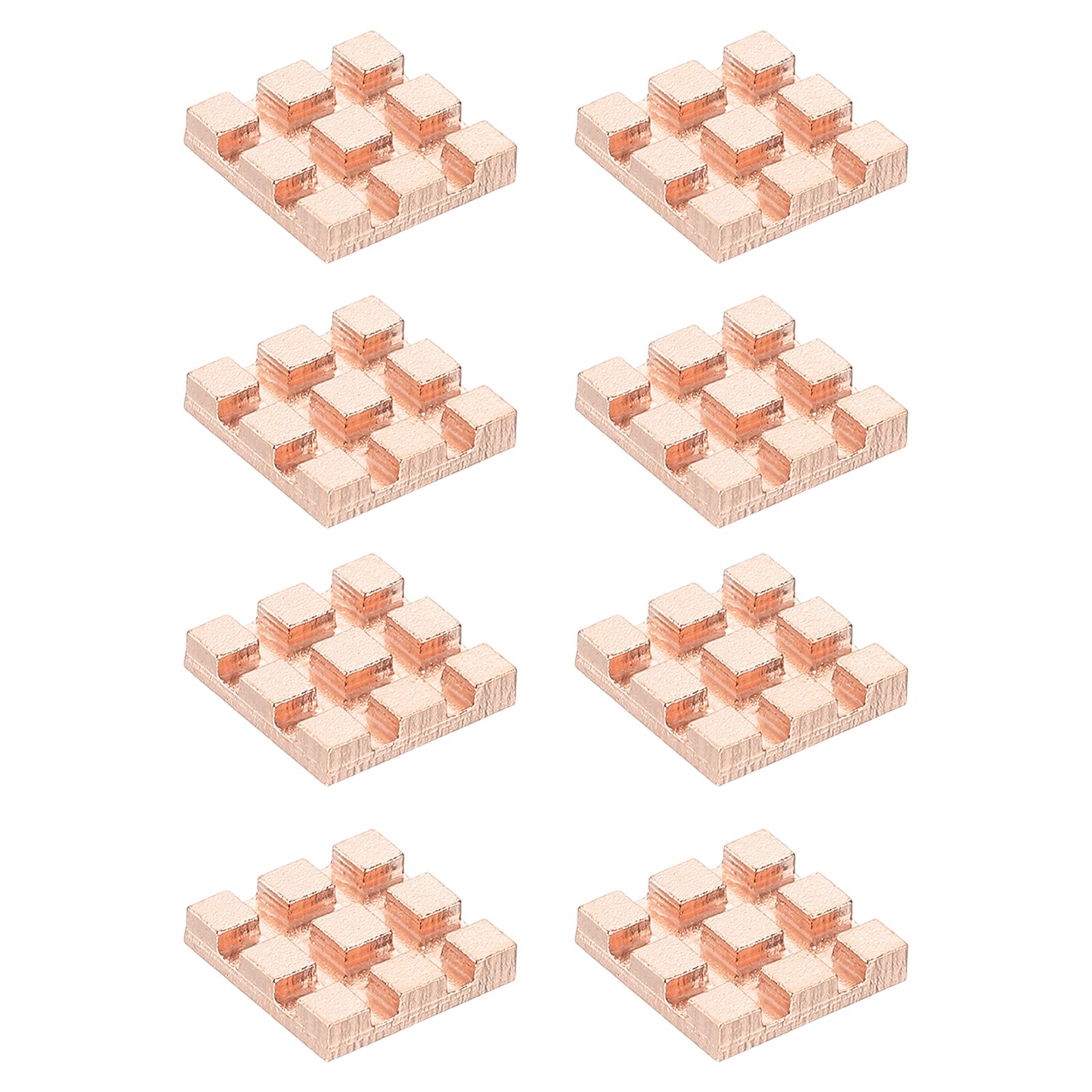 8 Pcs Copper Heatsink 10x10x2mm, Heat Sink Cooler Radiator for Raspberry Pi