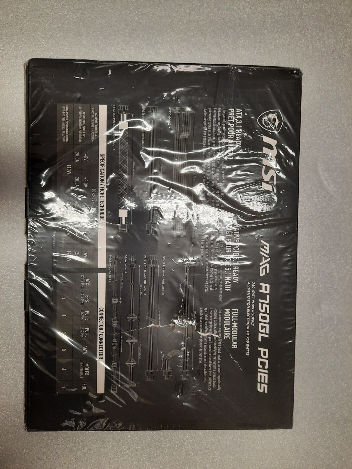 MSI MAG A750GL PCIE5, Fully Modular Compact Gaming 750W Power Supply