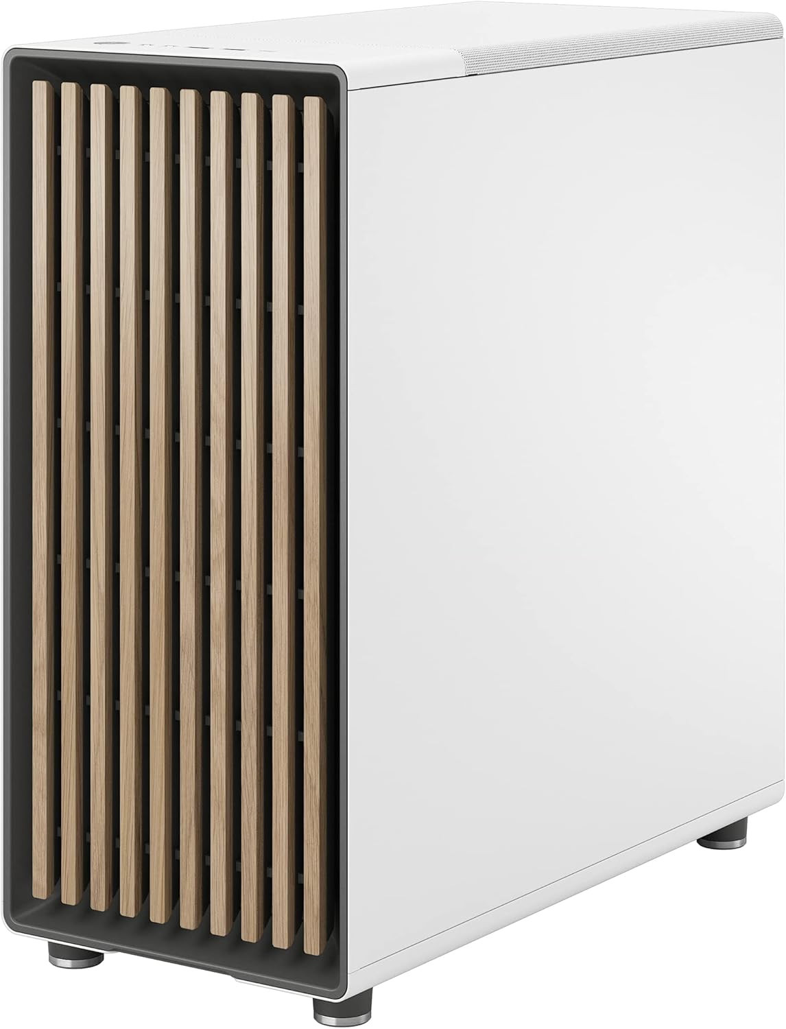 North Chalk White – Genuine Oak Wood Front – Mesh Side Panels – Two 140Mm Aspect
