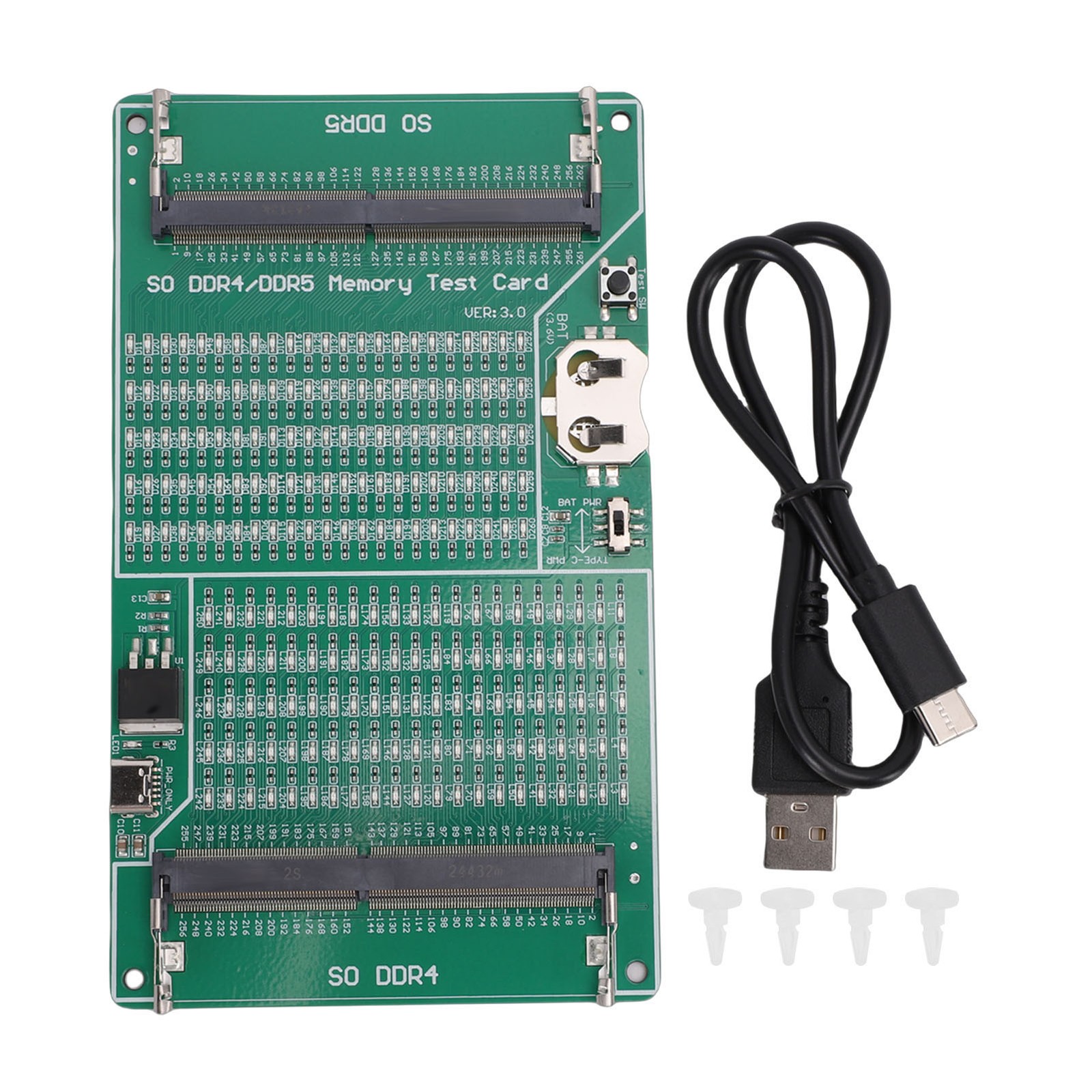 2 In 1 DDR4 DDR5 Memory Tester LED Light Troubleshoot Laptop Desktop Server