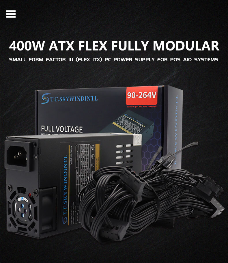 400W PC Flex Power Supply For Enhance 7140B Modular PSU Small 1U Computer Parts