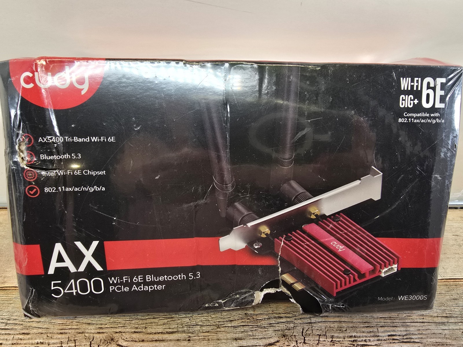AX5400 Wireless WiFi 6E PCIe Card for PC, Bluetooth 5.3 *Box Damage!*