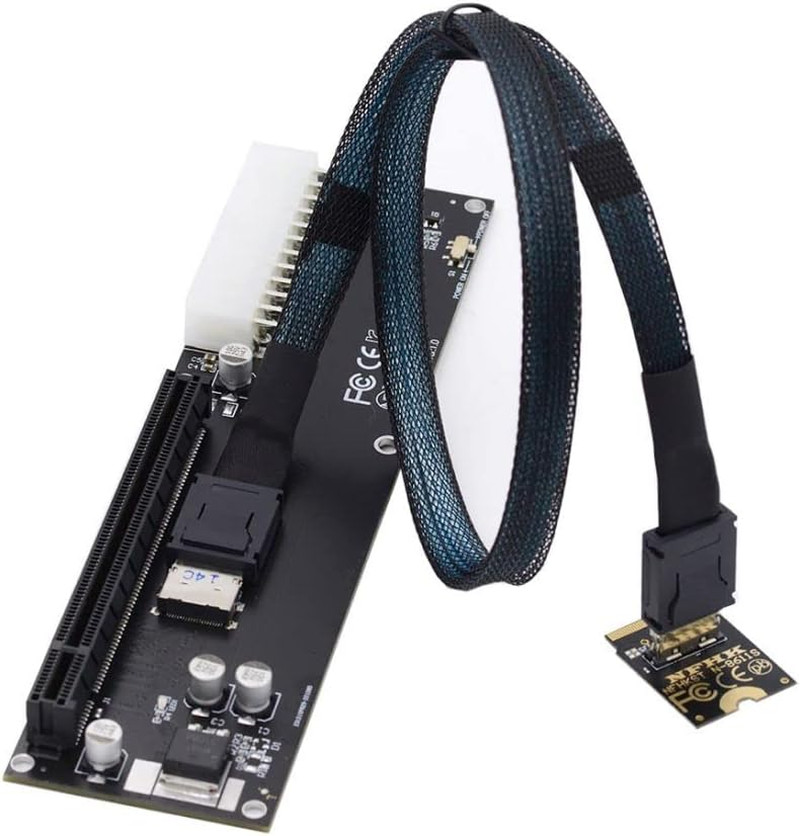 Oculink SFF-8612 to PCI-E 3.0/4.0 M.2 M-Key to SFF-8611 Host Adapter for Egpu/Gp