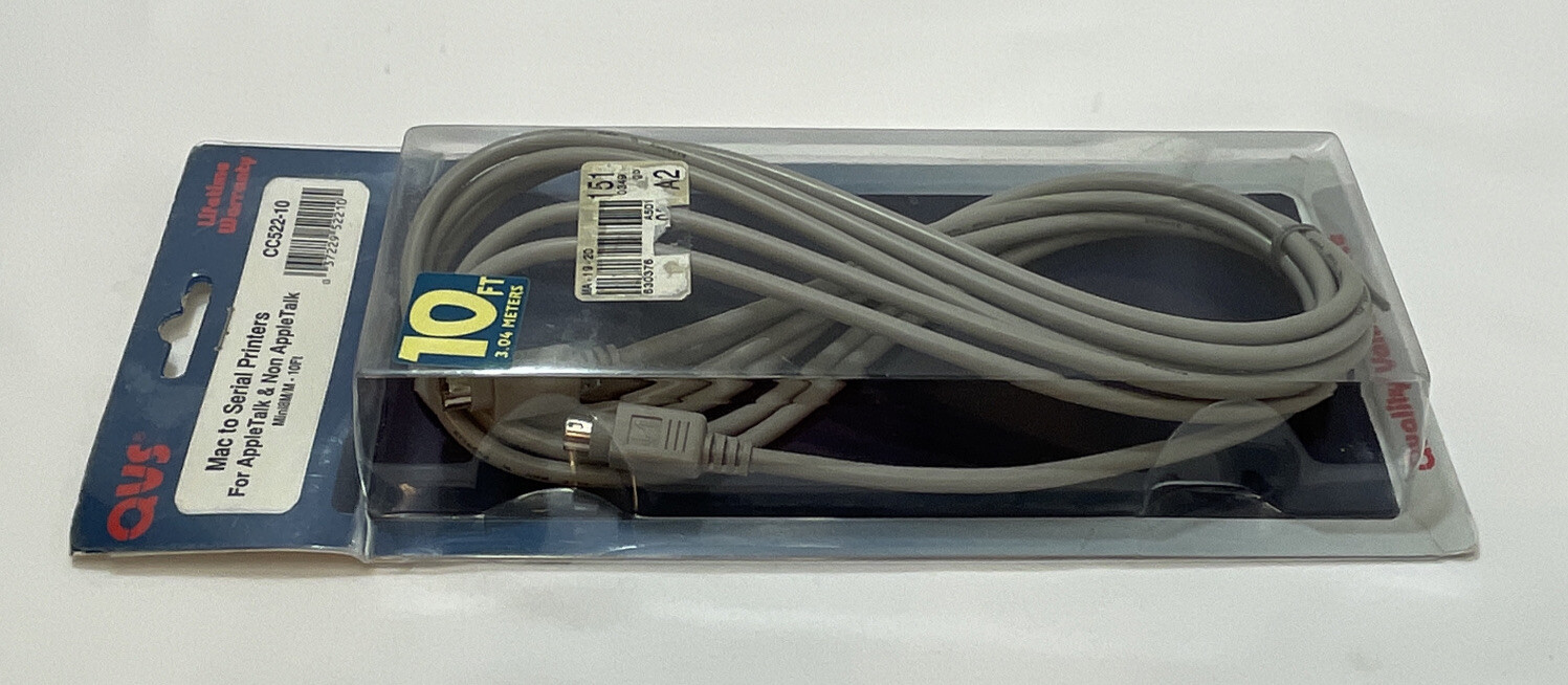QVS 10 Ft 3M Apple Mac Serial Printer Shielded Cable Cord 8 pin Image CC522-10