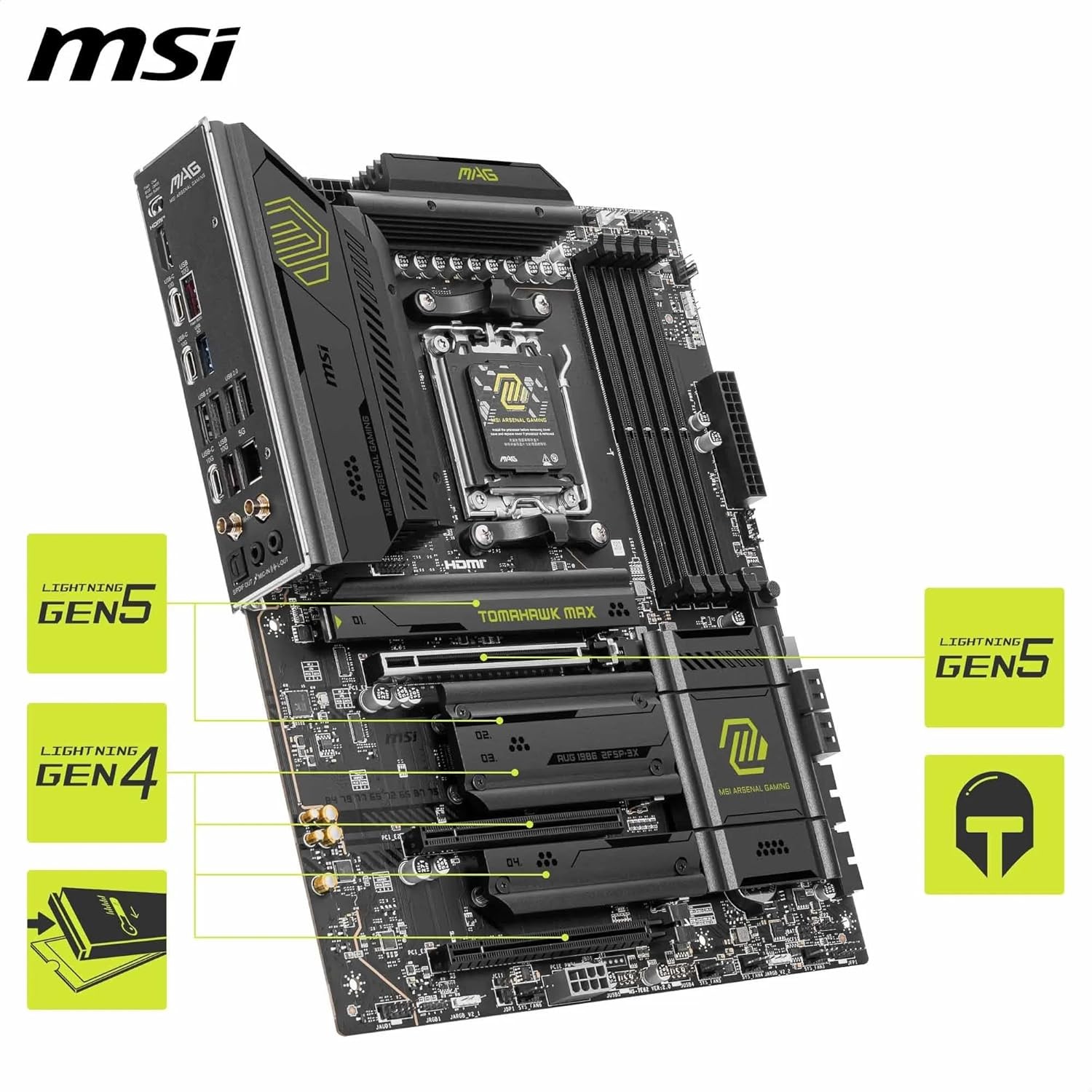 (Factory Refurbished) MSI MAG MAG X870E TOMAHAWK WIFI AM5 AMD ATX Motherboard