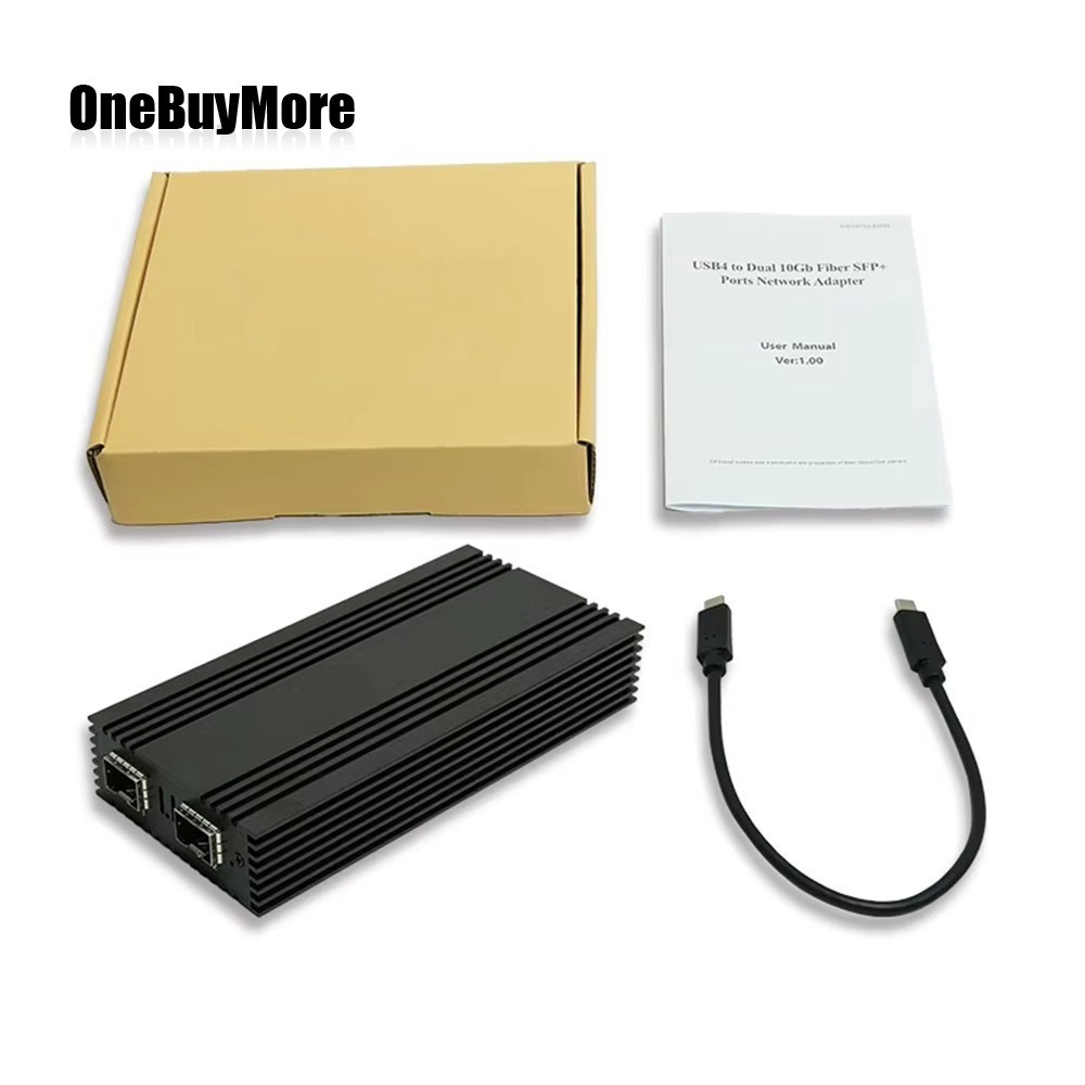 USB4 to Dual-port Fiber SFP+ Ethernet Adapter Network Card for Thunderbolt 3/4