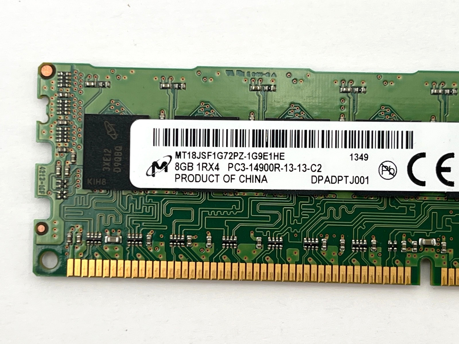 Lot of 24 -Micron 8GB 1Rx4 DDR-3 14900R MHz ECC REG MT18JSF1G72PZ-1G9E1HE