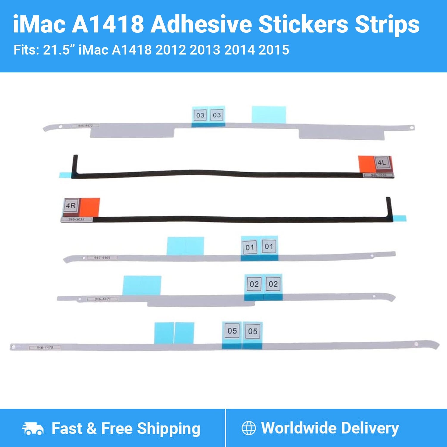21.5″ iMac A1418 Apple LCD Screen Adhesive Strip Sticker Tape 2012 – 2017