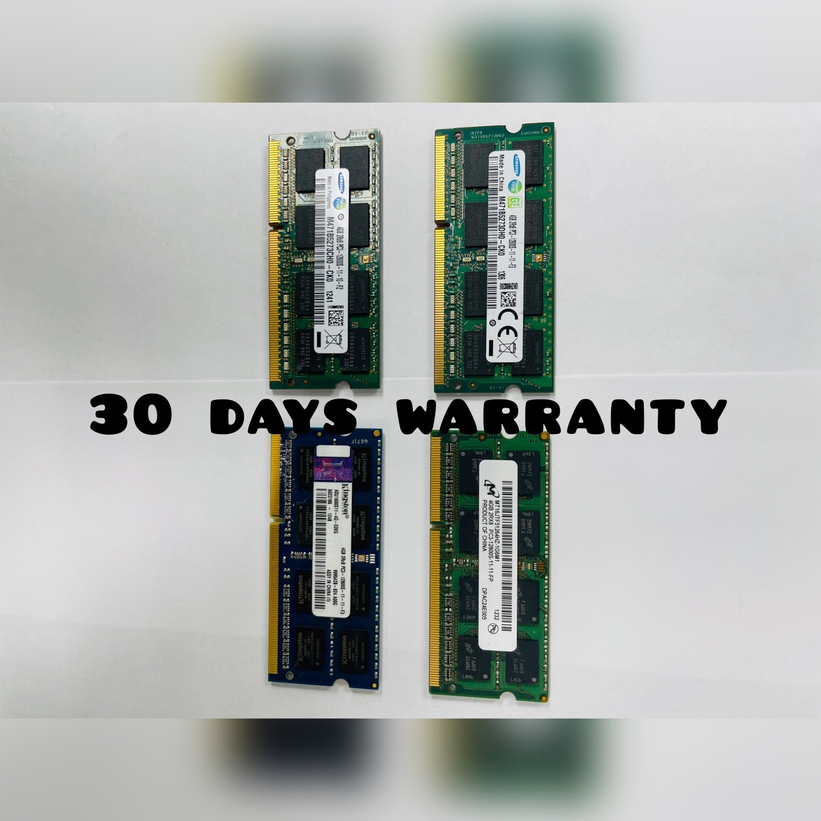 Mixed Lot of 16GB 4x4GB DDR3 2Rx8 PC3-12800s Laptop Memory RAM | Major Brands