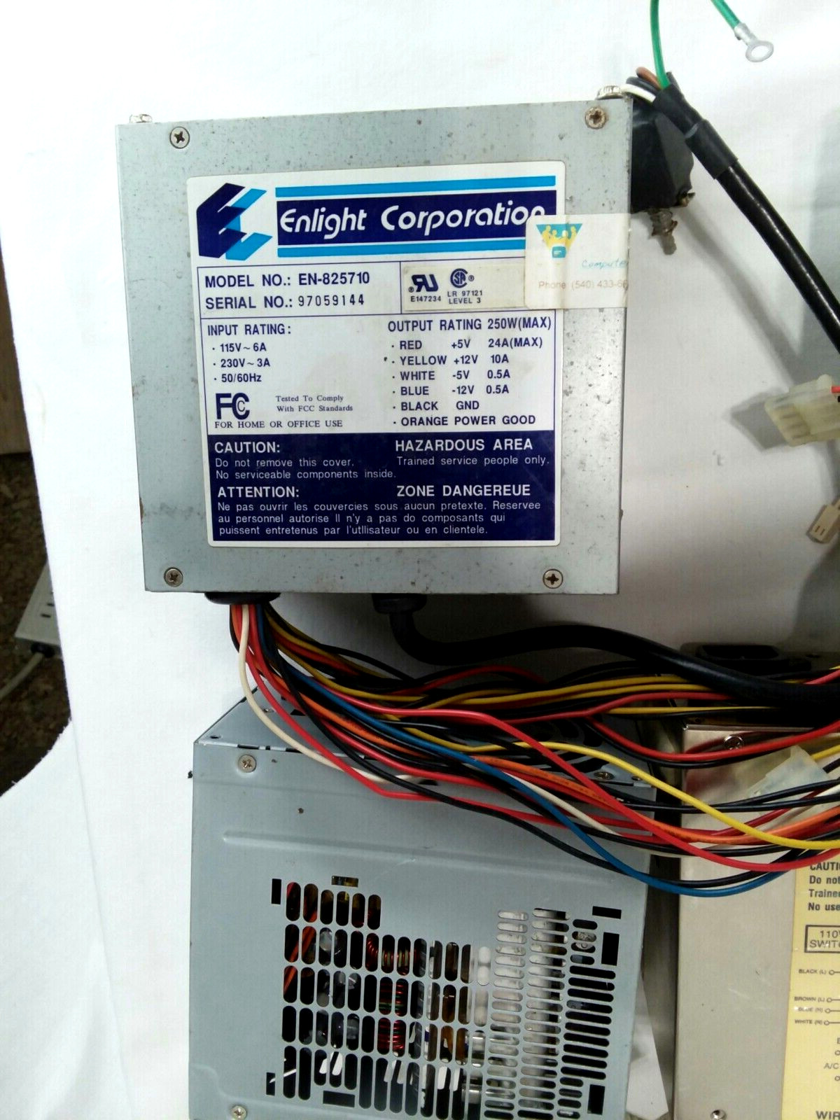 LOT OF 8 – Different Assorted Computer Power Supply Units w/ Wiring – untested