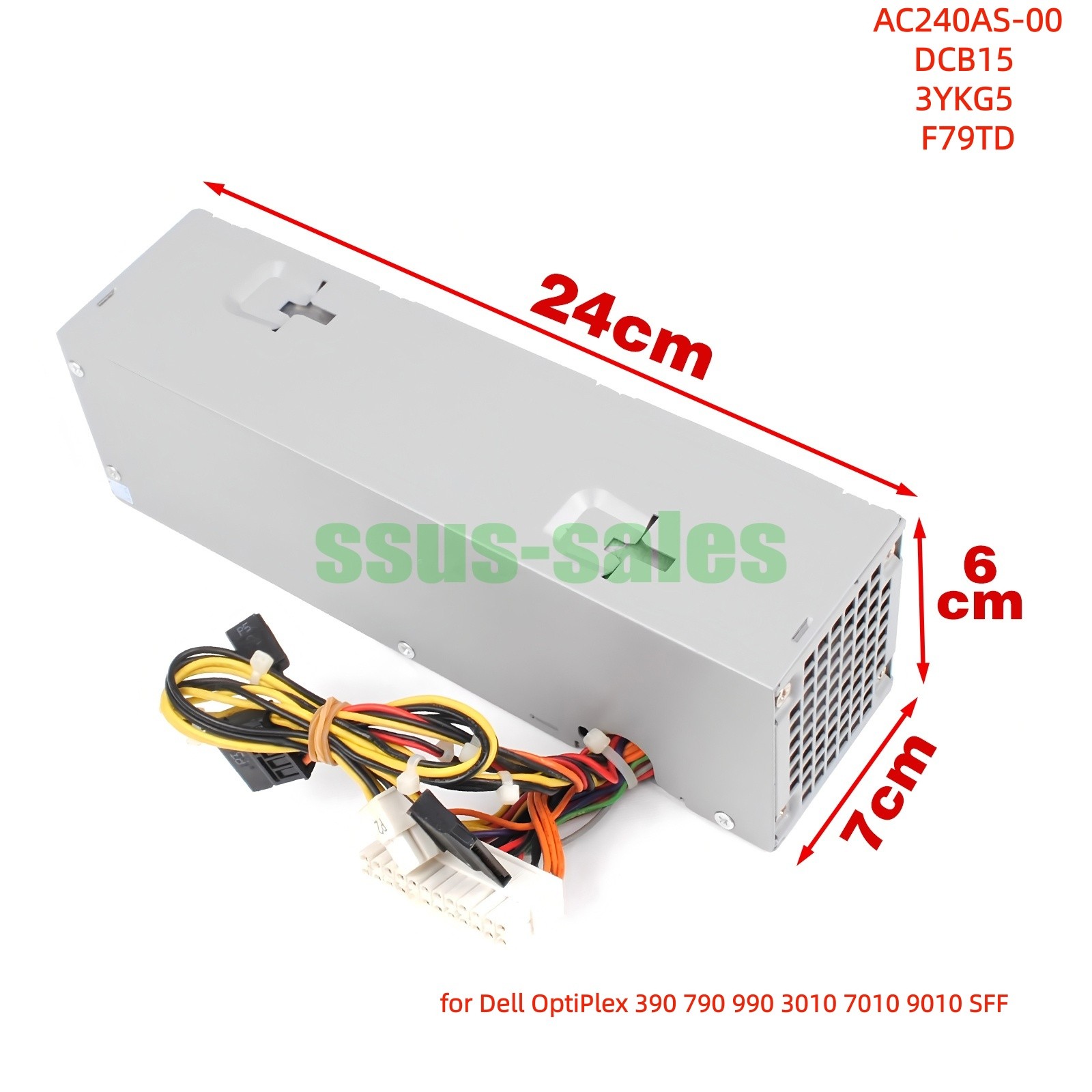 240W Power Supply AC240AS-00 DCB15 3YKG5 F79TD for Dell 390 790 990 3010 SFF