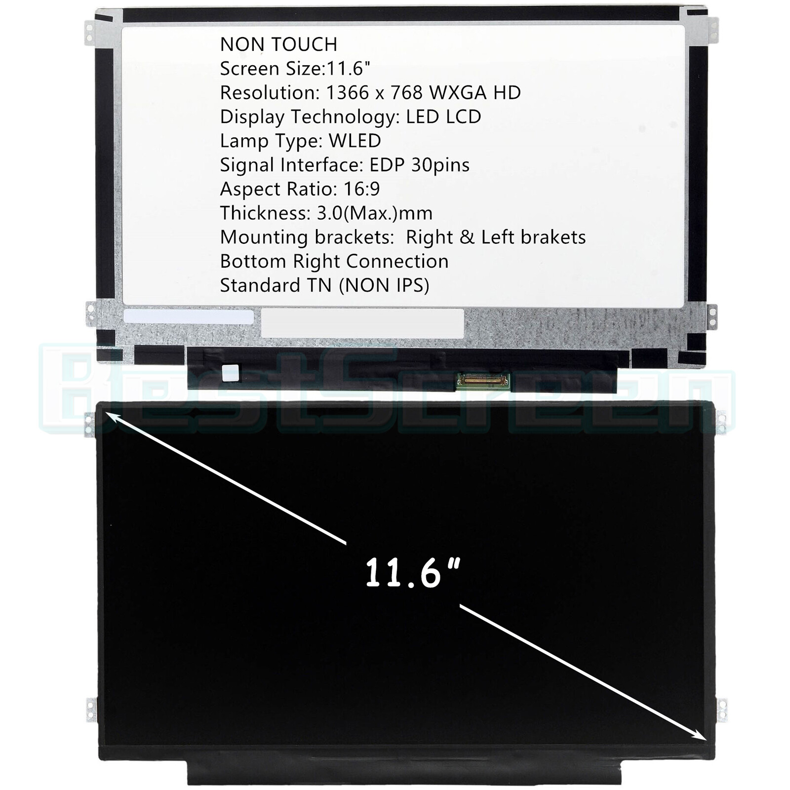 New NT116WHM-N11 NT116WHM-N21 LCD LED 11.6″ Display Panel WXGA HD MATTE