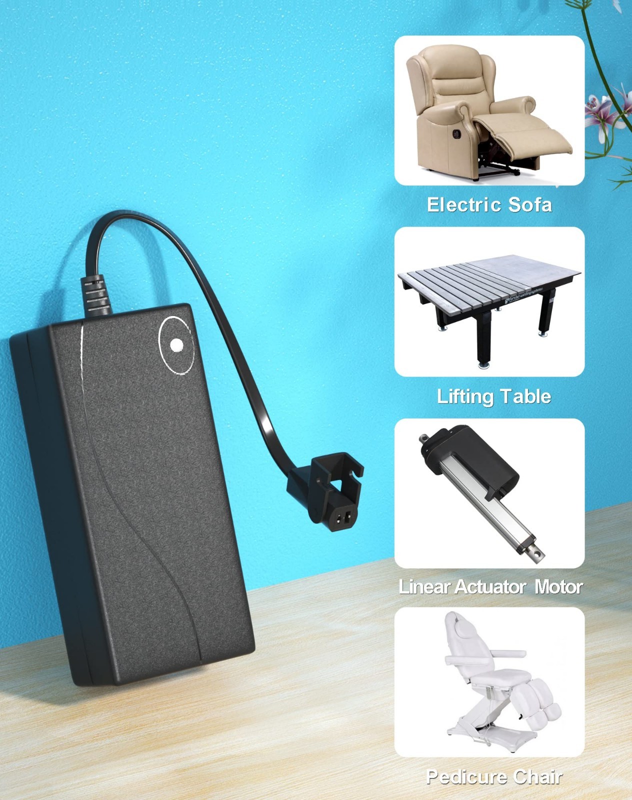 29V/24V 2A Power Recliner Adapter – AC/DC Switching Transformer with Power Cord