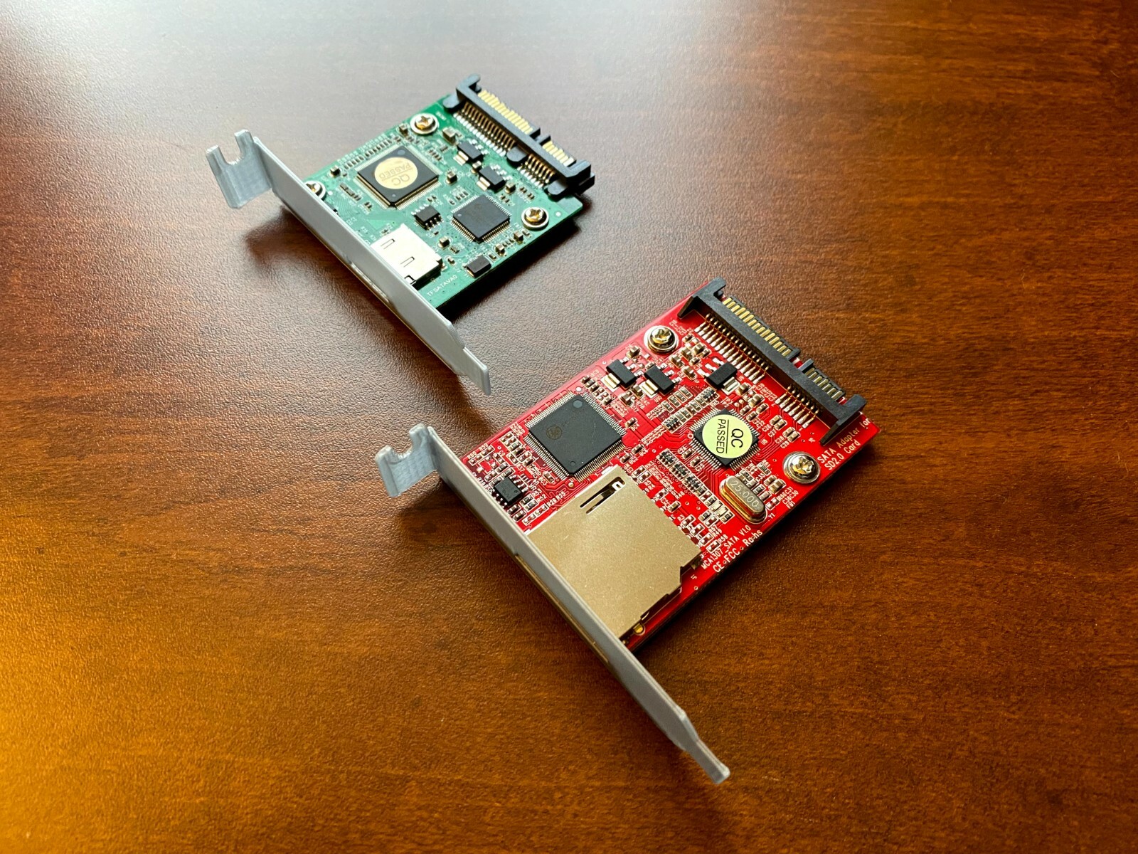 SD / micro SD PCI and Low Profile PCI bracket SATA adapter