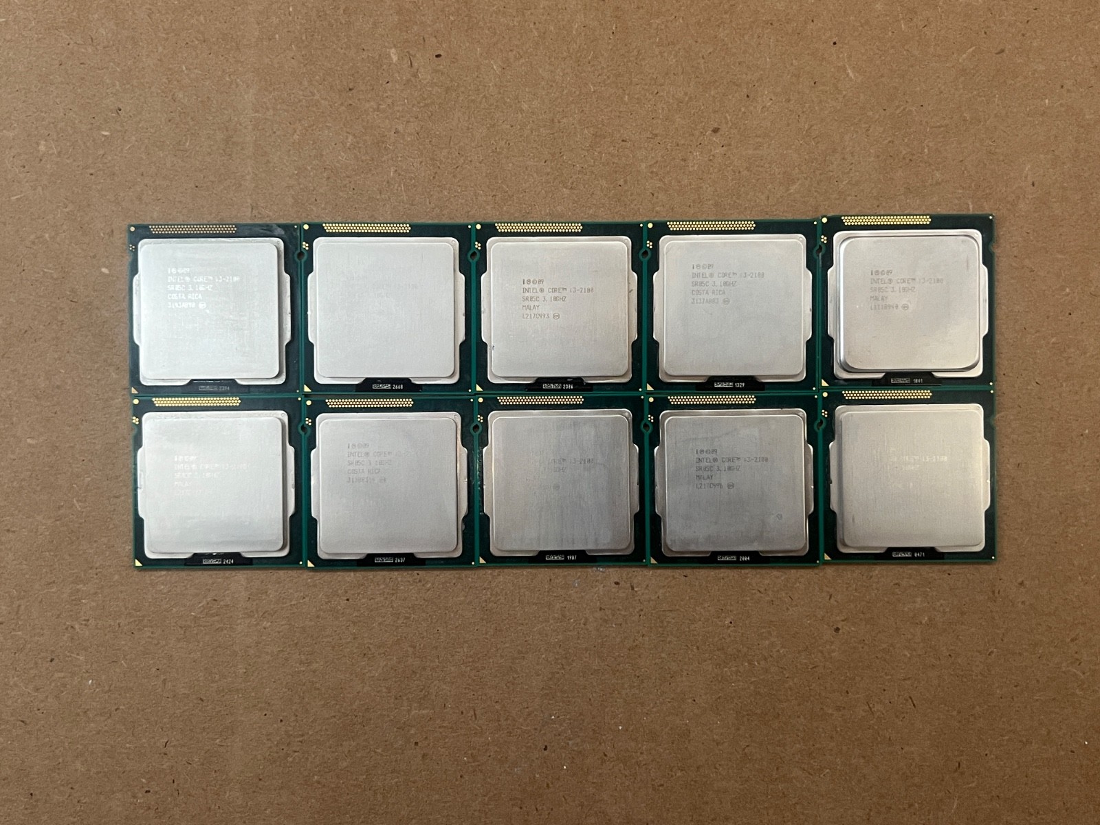 Lot of 10 Intel Core i3-2100 3.1GHz 3MB 5.0GT/s SR05C LGA 1155 CPU Processor