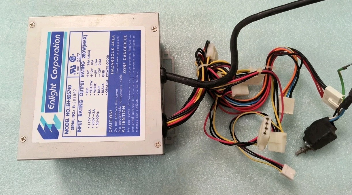 RARE VINTAGE ENLIGHT CORP EN-825710 AT 250 WATT POWER SUPPLY WITH SWITCH DS-PS-4