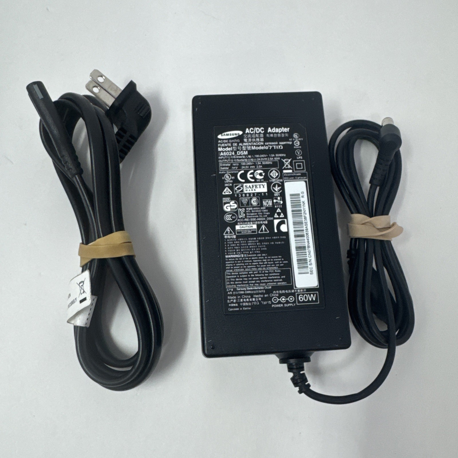 Samsung AC/DC Adapter Power Supply, A6024-DSM, 24V 2.5A, (Genuine)