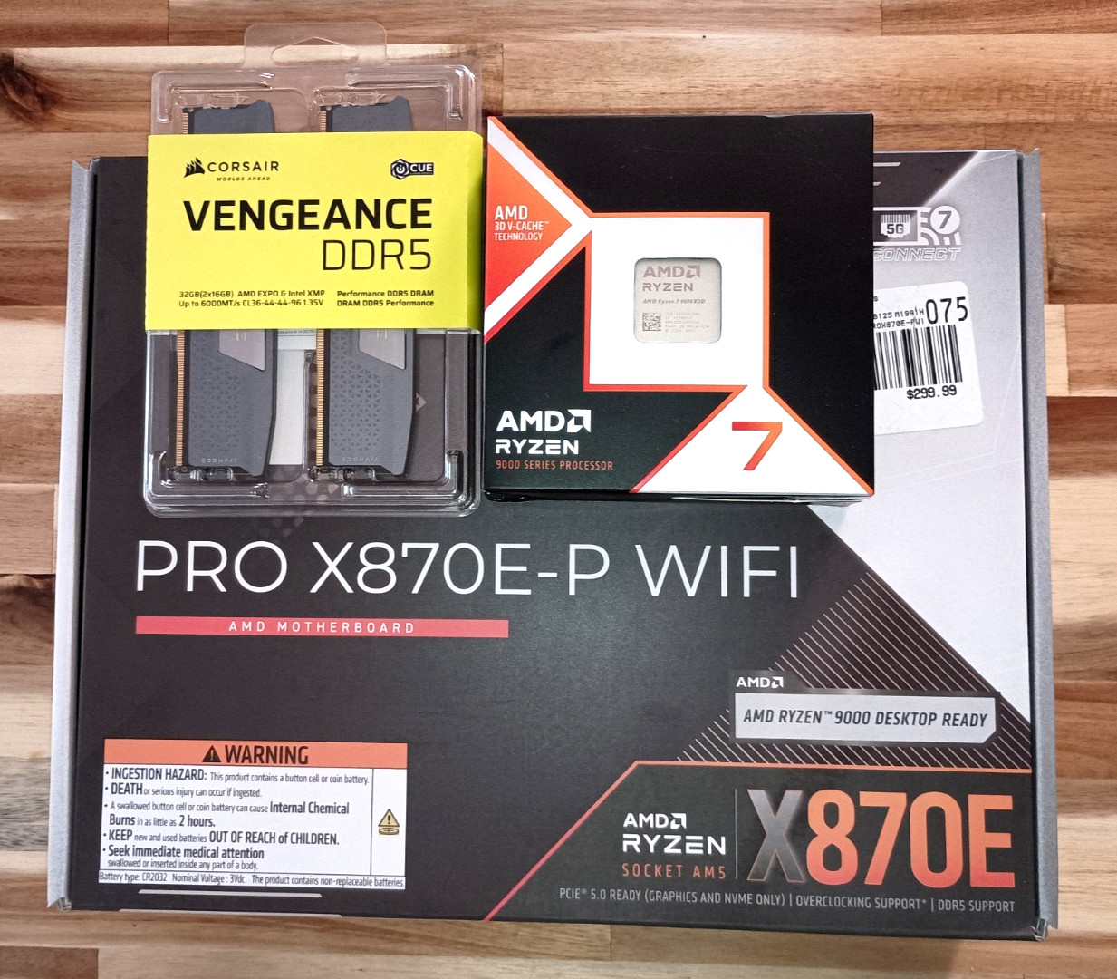 ⚡AMD Ryzen 7 9800X3D CPU⚡MSI X870E-P WiFi Motherboard ⚡Corsair 32GB DDR5 6000