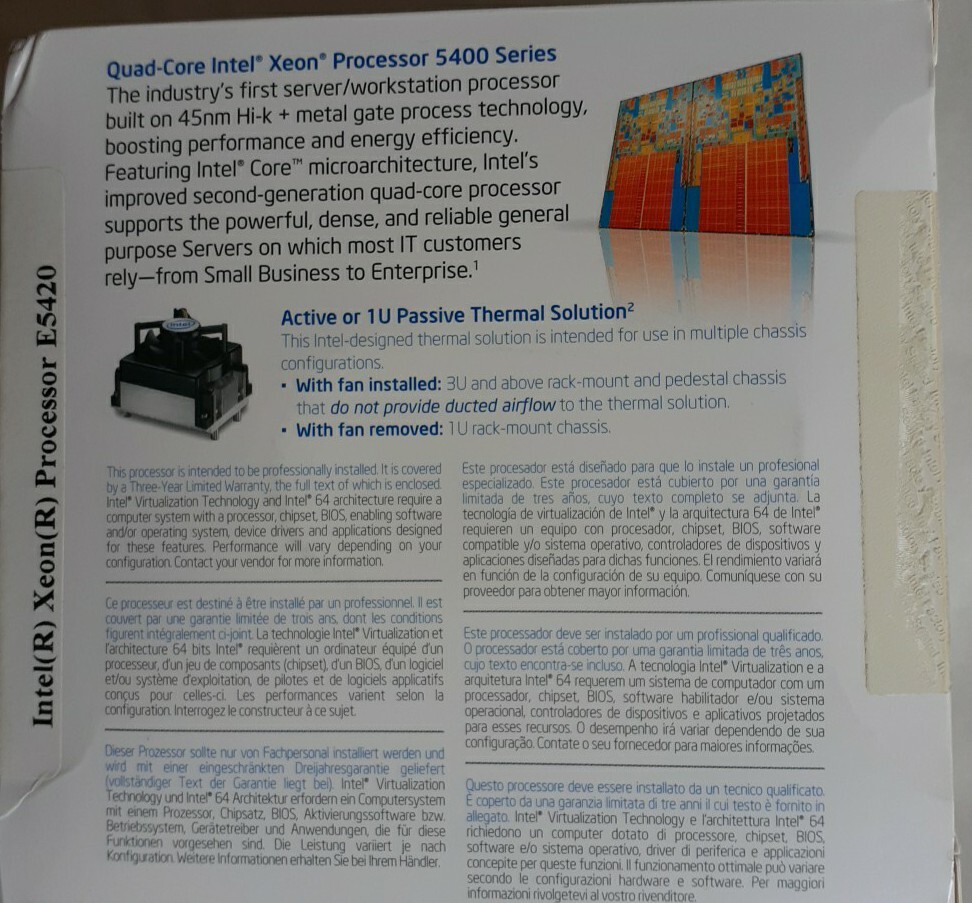 Intel Xeon Inside Quad-Core Server Processor 5400 series BNIB