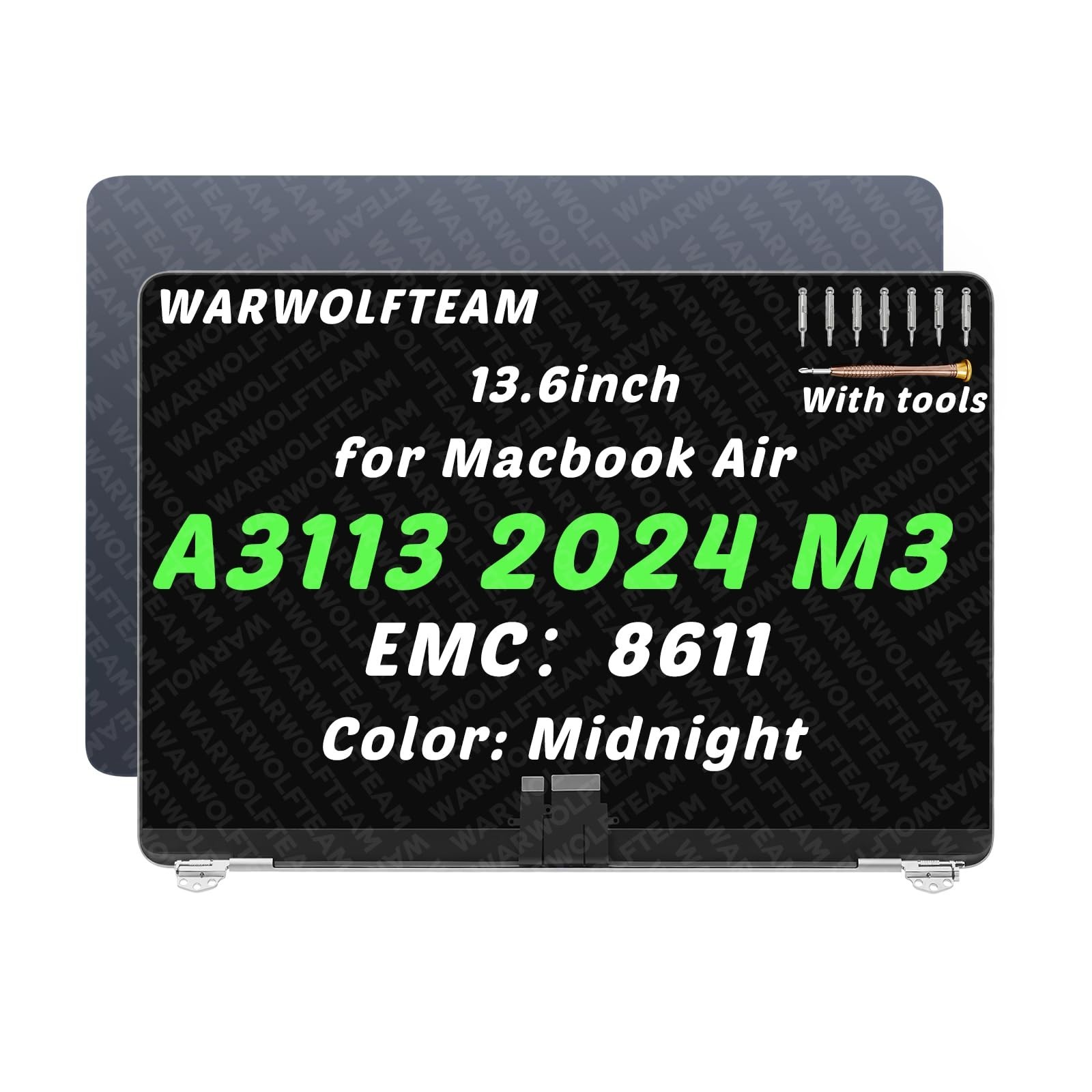 WARWOLFTEAM 13.6in Compatible with MacBook Air Mac15,12 A3113 2024 M3