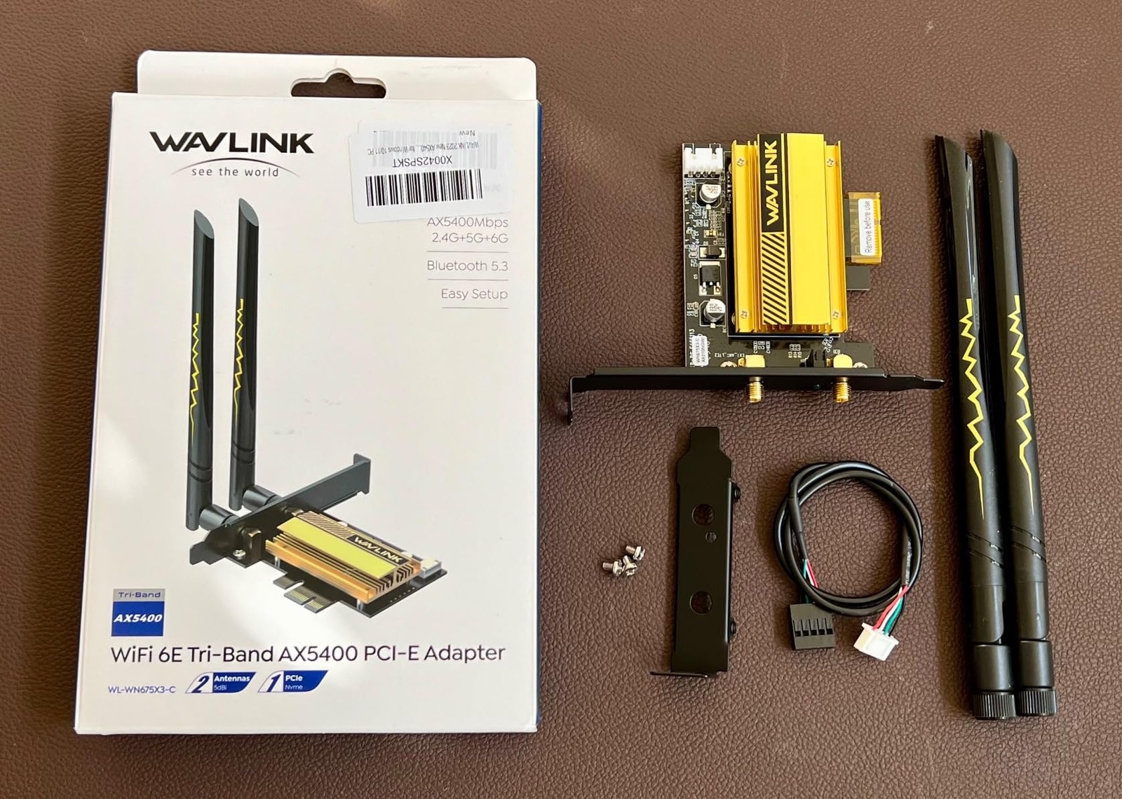 AX5400M Desktop PCIe WiFi 6E Bluetooth Card Tri-Band Wireless Network Adapter