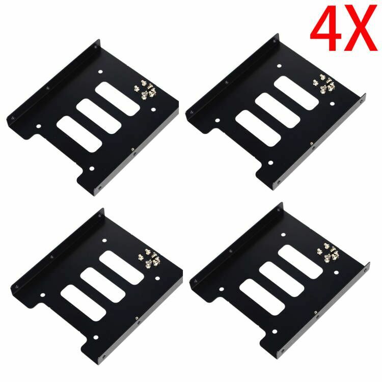 Lot of 4 2.5″ SSD HDD To 3.5″ Metal Bracket Mounting Kit Hard Drive Bay Adapter